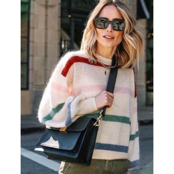 New ANINE BING Lydia Stripe Wool Sweater - Picture 2 of 14